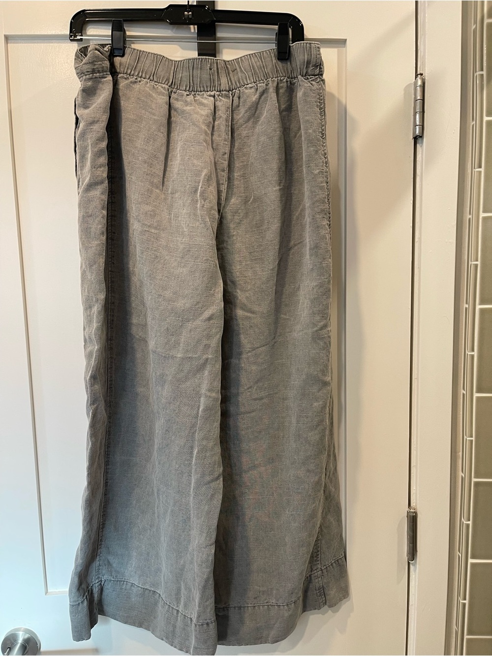 C&C California Wide-Leg Linen Blend Pants sz XL — Gray